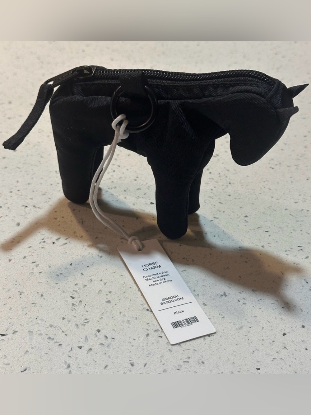 NWT BAGGU black horse with red embroidered horse bag charm / NEW - Picture 10 of 16